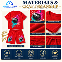 Ensemble deux pièces homme : T-shirt respirant en maille imprimé numérique à motif uni et short à cordon de serrage style streetwear (motif boule 8)