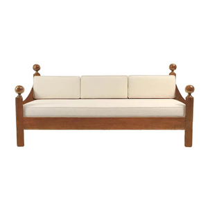 Retro simple tres doble casual antiguo sofá de madera maciza sala de estar - Product Image 1
