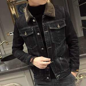 Giacca in pile nuova da <span class=keywords><strong>uomo</strong></span> con colletto sottile in Denim Casual in Denim da <span class=keywords><strong>uomo</strong></span> - Product Image 4