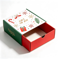 Boîte de calendrier de l'avent personnalisée en gros, boîte cadeau de compte à rebours de Noël avec tiroirs coulissants, emballage cadeau de fêtes