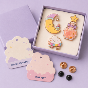 Set de Pines Personalizados de Esmalte Duro Mágico: Poción Lunar, Nube y Rosa Dorada - Insignias Metálicas - Product Image 2