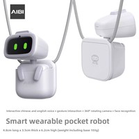 Robot Compagnon IA Intelligent Portable, Jouet Interactif Animé avec Dialogue Bilingue, Commande Vocale et Lanière de Bureau
