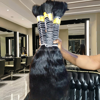 Cheveux humains bruts 100 % non traités en vrac, mèches de cheveux indiens naturellement ondulés pour tresses complètes, vente en gros de cheveux en vrac