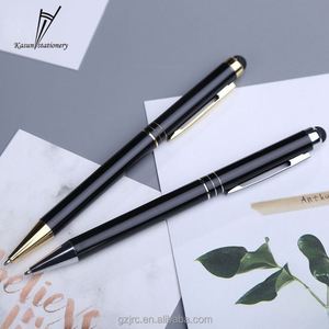 Stylo à bille fantaisie en métal avec logo personnalisé, couleur contrastée 2023, avec stylet pour l'écriture - Product Image 2