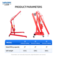 ROHO Palan hydraulique pliable robuste de 2 tonnes, grue mobile d'atelier, support professionnel pour moteur de voiture pour garage et atelier