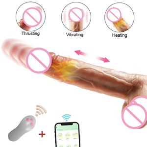 Vibromasseurs réalistes à télécommande, ressemblant à une peau, avec fonction de poussée, pour la masturbation féminine, jouets sexuels pour femmes - Product Image 2