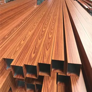 ZHL Holzmaserung Aluminium Profil rohr Decken fliesen Abgehängte Aluminium decke mit Modedesign für die Innenausstattung