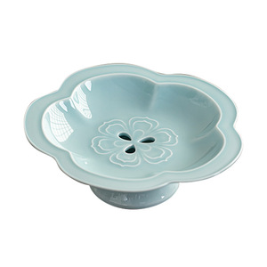 Plato de cerámica con forma de flor, diseño de flor de ciruelo en porcelana, para bandeja de té y exhibición de cítricos. - Product Image 5