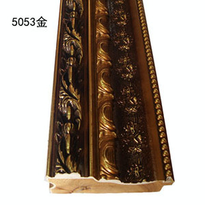 Wood Trim 5053 100x36mm <b>Plant</b> Pattern Home Decoration Strip <b>Frame</b> Lines Bright Gold Finish - Product Image 2