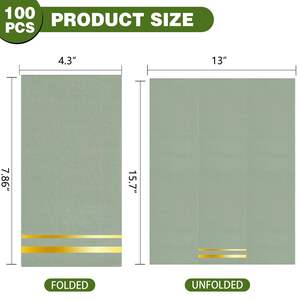 Serviettes <span class=keywords><strong>Horeca</strong></span> élégantes, imprimées et personnalisées, en papier vert résistant à l'humidité, style de sac jetable pour les fournitures de restaurant, vente en gros en vrac - Product Image 3