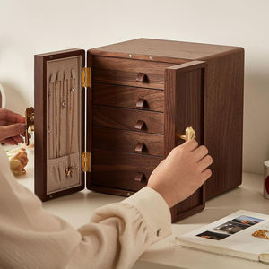 DS DSJ-1073 Luxury Solid Wood Rectangle 5-Layer <b>Large</b>-Capacity Multi-Purpose Jewelry & Watch Storage <b>Box</b> - Product Image 1