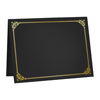Porte-certificats noirs, dossiers de diplôme, protège-documents avec bordure dorée pour format lettre 8,5x11, carton rigide pour récompenses