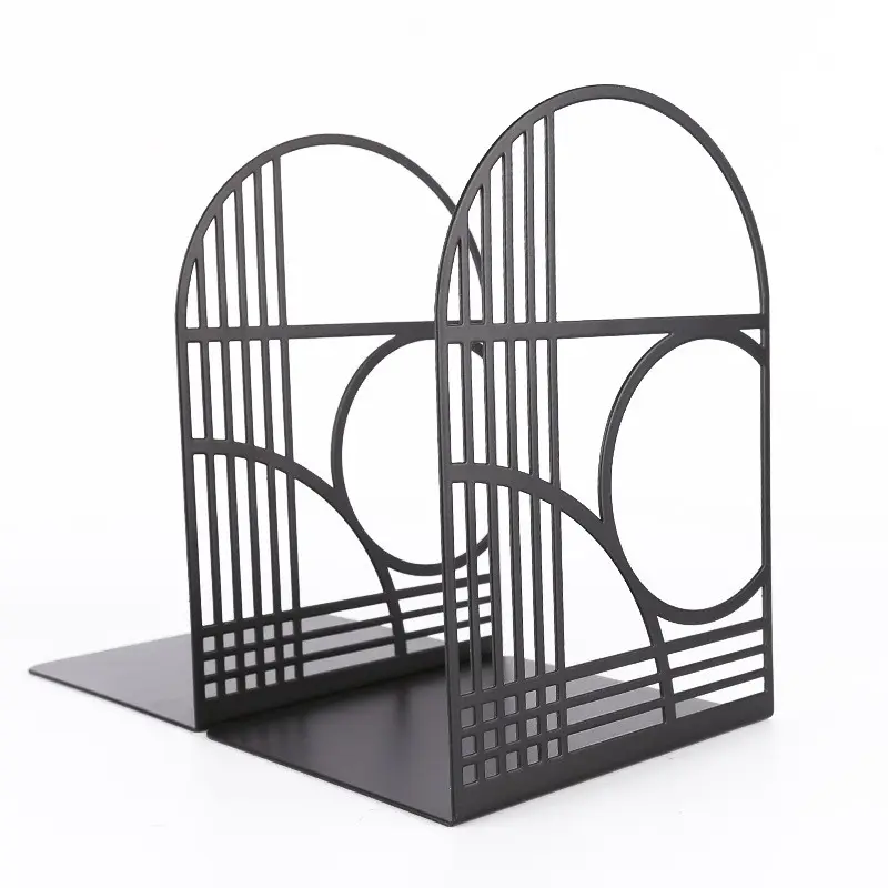 2023 Wholesale New Product Custom Iron Book Ends Office Heavy Duty Metal Bookend Stand Home Decor