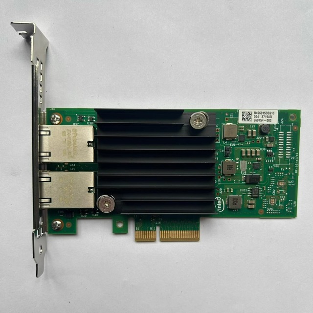 Original Intel X550-T2 Dual Port 10 Gigabit Network Card 4V7G2 C4D5P PCIE X4 RJ45