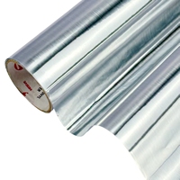 Rouleau de vinyle auto-adhésif métallique PET personnalisé, imperméable, or et argent, film décoratif pour traceur