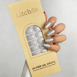 <span class=keywords><strong>Tiras</strong></span> de Uñas de Gel Precuradas en Tono Gris Plateado Minimalista 2026, Estética de Medio Tono 3D para Boutique OEM - Product Image 1