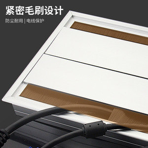 Aluminum Alloy Cable Management Box Rectangle Double Opening Cover Desktop <b>Computer</b> Wire Organizer BG019 - Product Image 1