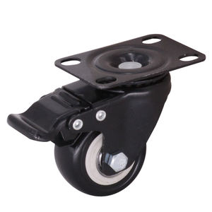PU 2 polegadas carregando 60kg preto cama base rodízio roda <span class=keywords><strong>Snap</strong></span> Lock prego mesa rodízios - Product Image 1
