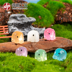 Ornement d'éléphant miniature en résine, qui brille dans le noir, décoration de bureau et de jardin, forme d'animal colorée, pour usage intérieur et extérieur - Product Image 5