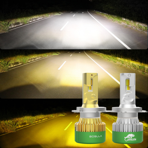 BOSLLA Super brillante C4 camaleón 3 colores 6500K 4300K 3000K blanco amarillo coche bombilla H11 H7 9005 H1 H4 faros Led para coche - Product Image 1