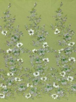 Tissu en dentelle 3D fleuri perlé avec strass et sequins, broderie feuille de vigne, dentelle en tulle, matériau haut de gamme pour mariage, soirée formelle et fête