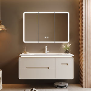 Grote Driedubbele Deur Staal Met Poedercoating Spiegelkast Met 3 Kleurtemperaturen - Product Image 1