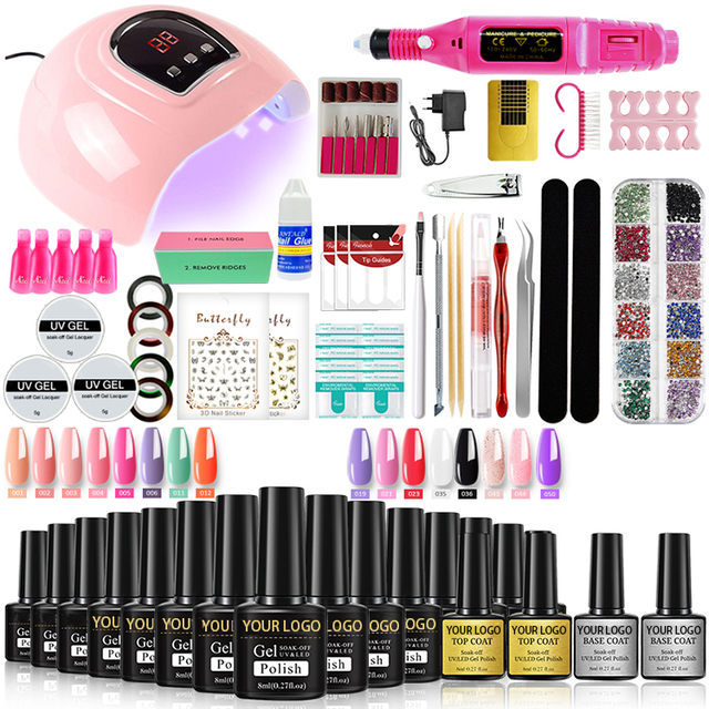 30 Colors Gel Nail Polish Starter Kit Nail Gel Polish UV Led Lamp Set with UV Lamp and Drill