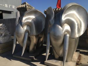 Buon prezzo vendita calda grande strada decorazione esterna in acciaio inox a grandezza naturale in metallo statue di elefante scultura - Product Image 6