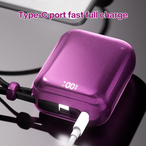 <strong>Multifunctional</strong> Mini Power Bank Dual Built in Cables LED Display Fast Charging Portable External <strong>Charger</strong> for Travel - Product Image 1
