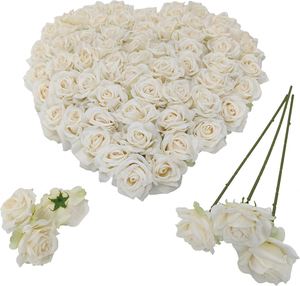 Centro de Mesa de Rosas Blancas Artificiales Realistas Hechas a Mano de Lujo al por Mayor para el Día de San Valentín y Acción de Gracias - Product Image 1