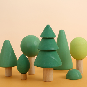 Giocattoli in Legno Personalizzati Ecologici Non Tossici Unisex Colorati a Forma di Alberi Decorazione per Cameretta 8 Pezzi Montessori Educazione Cognitiva Precoce - Product Image 3