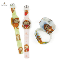 Jam tangan silikon anak, arloji Digital bercahaya warna-warni lampu LED kartun monyet hadiah anak-anak untuk anak-anak