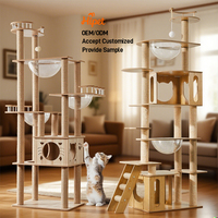 Arbre à chat de luxe en forme de capsule spatiale, avec plateforme de saut pour chat toute saison, avec corde en sisal