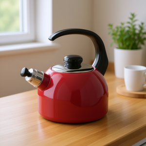 Bouilloire sifflante RIESS Classic Plus 2,5 L en acier inoxydable rouge pour la cuisine - Product Image 3