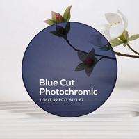 Lentilles optiques photochromiques CR39 1.56 anti-lumière bleue, anti-reflet, vente en gros, fournisseur de correction de la vision ophtalmique