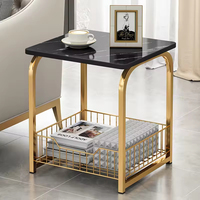 Ventes chaudes, table de chevet à 3 niveaux, cadre en métal stable, style industriel rétro, étagère de rangement, table d'appoint, table de chevet pour salon, chambre à coucher, bureau