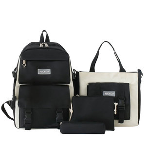 Mochila de Lona MKW2041, Juego de <span class=keywords><strong>5</strong></span> Piezas, Mochila para Estudiantes, Mochila Universitaria Femenina con Bolso de Hombro y Estuches para Lápices - Product Image 6