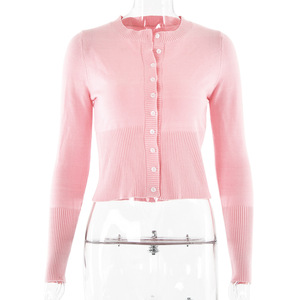 JULISSA MO เสื้อคาร์ดิแกนถักสำหรับผู้หญิงทรงเข้ารูปแขนยาวแบบครอปท็อปติดกระดุมด้านหน้าสำหรับฤดูหนาว - Product Image 5