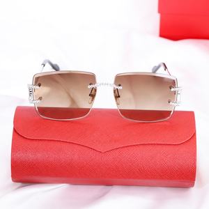 Lunettes de soleil de luxe en argent 925 avec verres bruns et diamants Moissanite VVS pour unisexe, protection UV400 - Product Image 6