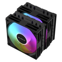 COOLLEO A60 BK ARGB Pendingin Udara CPU Heatsink 6 Heat Pipe Kipas Ganda Pendingin Casing Komputer Gaming LGA 115X 1200 1700 1851 TDP255W