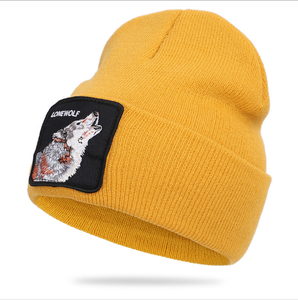 2019 <span class=keywords><strong>de</strong></span> punto sombreros sombrero estilos con animal invierno cálido bordado etiqueta Gallo <span class=keywords><strong>Lobo</strong></span> tiburón - Product Image 5