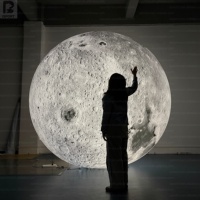 Modelo Lunar Inflable Gigante de 4m, Color Gris, Realista, para Eventos Espaciales/Museos/Eventos Nocturnos/Exhibiciones Educativas
