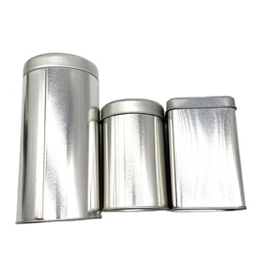 Tin Box Tea Tintin Chinese Factory Hot Sale Customized Silver Color Metal Tin Cans Box Metal Jars For Tea Coffee