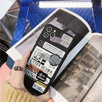 Chaude Simple QR Code Étiquette INS 3D Téléphone étui pour iphone 7 8 Plus 12 11 13 14 Pro Max X XS XR Sourire Vente Noir Couverture En Silicone Souple