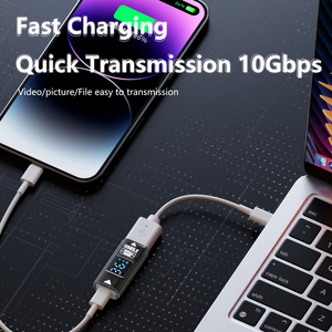Adaptateur USB C 36W transparent avec affichage numérique de la <span class=keywords><strong>puissance</strong></span>, convertisseur <span class=keywords><strong>d</strong></span>'extension USB C femelle vers USB A femelle - Product Image 3