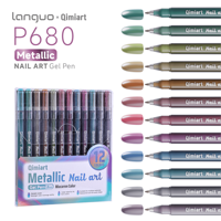 Ensemble de stylos gel pour nail art métallique pastel, couleurs macaron, stylos à dessin pour ongles chatoyants pour une manucure créative et esthétique DIY