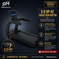 Caminadora Comercial GalaxyMaster con Motor AC de 3.0HP, Inclinación del 18%, Máquina de Correr de Alta Resistencia para Gimnasio, Grado Profesional GM-T005