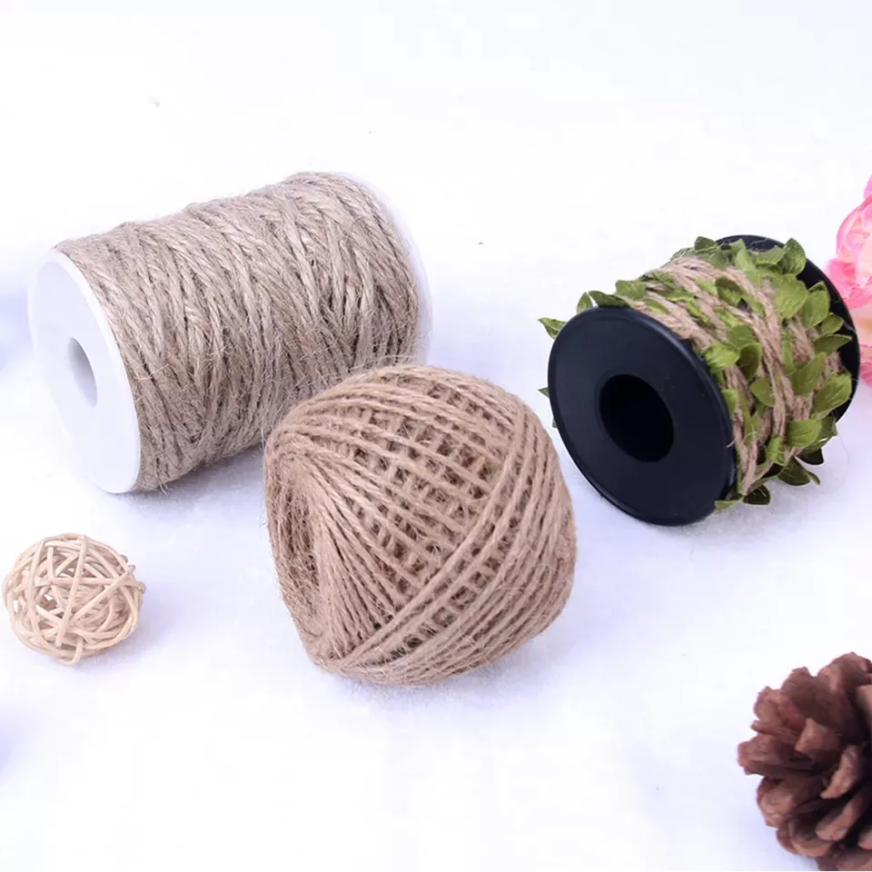 Dây Thừng Thủ Công Xoắn 2Mm Dây Đay Tự Nhiên Cotton Màu Trắng Bền Tự Nhiên Dây Vải Lanh Gai Dầu