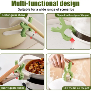 Pequeño soporte de ABS para utensilios de cocina con clips para ollas y reposacucharas, diseño antidesbordamiento para <span class=keywords><strong>el</strong></span> hogar - Product Image 6