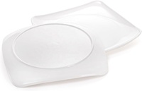 Vaisselle en mélamine personnalisée avec logo, 9,5 pouces, carrée, dîner, incassable, blanche, moderne, assiettes de service